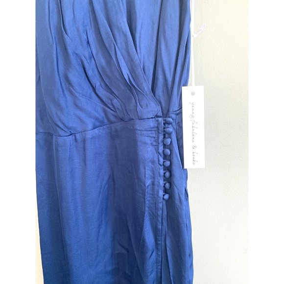 Young Fabulous & Broke Jameson Cocktail Mini Wrap Slip Dress Jewel Tone … - Picture 2 of 6